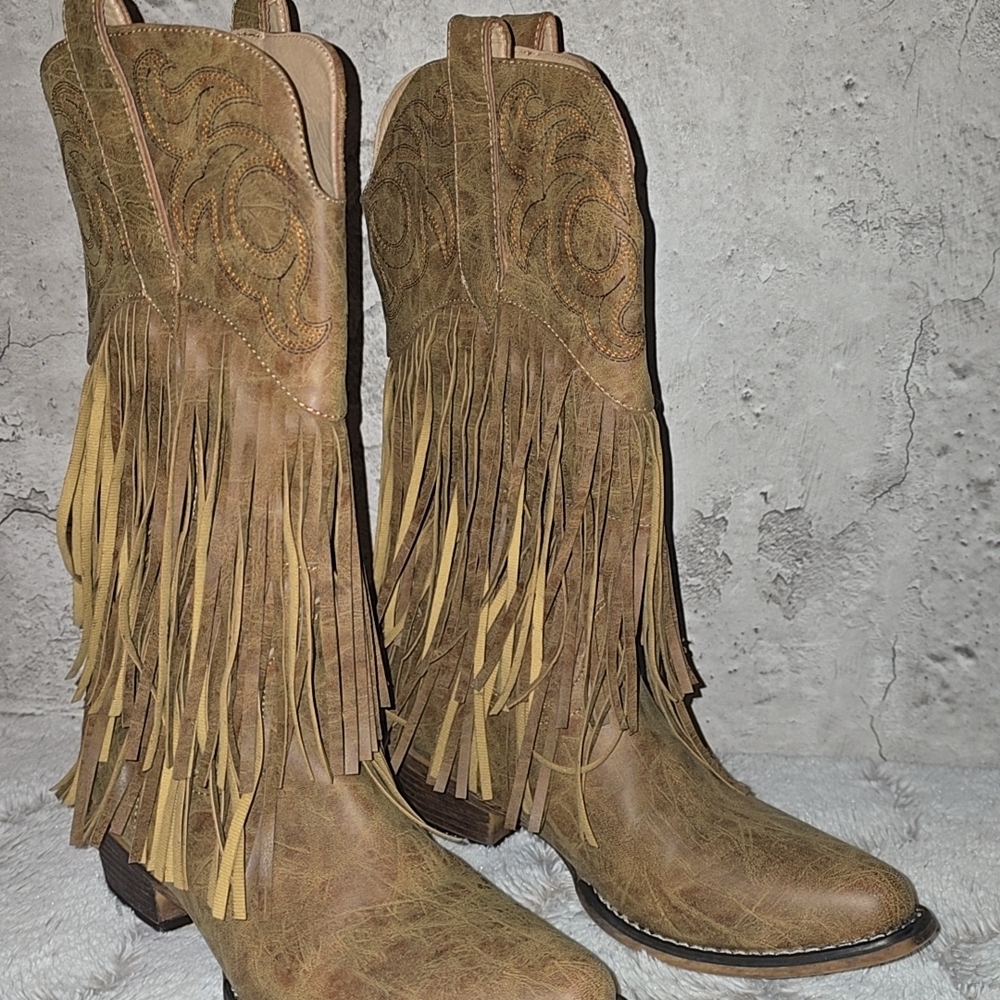 Fringe Western Cowboy Boots